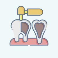 icona endodontista. relazionato per dentista simbolo. scarabocchio stile. semplice design modificabile. semplice illustrazione vettore