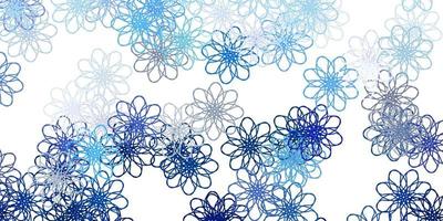modello di doodle vettoriale viola chiaro con fiori.