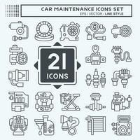 icona impostato auto Manutenzione. relazionato per settore automobilistico simbolo. linea stile. semplice design modificabile. semplice illustrazione vettore