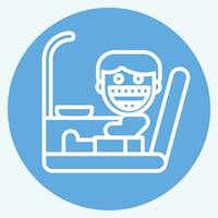 icona dentista sedia. relazionato per dentista simbolo. blu occhi stile. semplice design modificabile. semplice illustrazione vettore