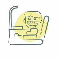 icona dentista sedia. relazionato per dentista simbolo. colore individuare stile. semplice design modificabile. semplice illustrazione vettore