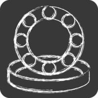 icona ruota cuscinetti. relazionato per auto Manutenzione simbolo. gesso stile. semplice design modificabile. semplice illustrazione vettore