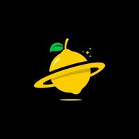 frutta pianeta logo vettore, fresco frutta nel il forma di un' inanellato pianeta vettore