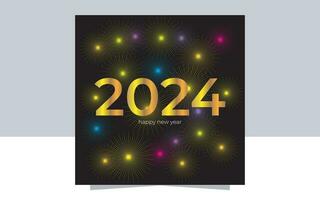 contento nuovo anno 2024 vettore design