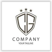 cg logo monogramma con scudo forma isolato nero colori su schema design modello premio elegante modello vettore eps 10