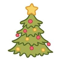 mano disegnato Natale albero isolato su bianca. carino Natale albero. vettore