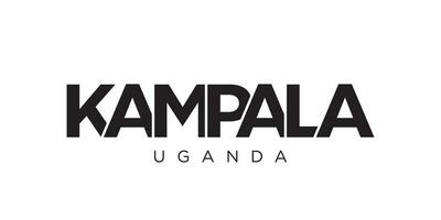 kampala nel il Uganda emblema. il design Caratteristiche un' geometrico stile, vettore illustrazione con grassetto tipografia nel un' moderno font. il grafico slogan scritta.