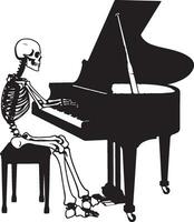 scheletro giocando il pianoforte illustrazione vettore