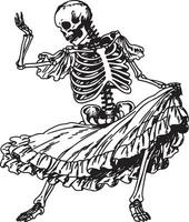 scheletri indossare vestiti danza a Halloween vettore