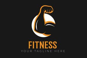 bicipite muscolare braccio Linea artistica vettore logo design per Palestra e fitness