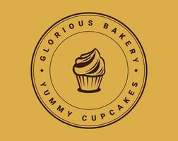 forno delizioso Cupcake vettore logo design