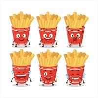 cartone animato personaggio di tazza di francese patatine fritte con Sorridi espressione vettore