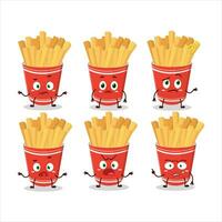 cartone animato personaggio di tazza di francese patatine fritte con che cosa espressione vettore
