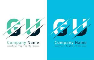 GU lettera logo design concetto. vettore logo illustrazione