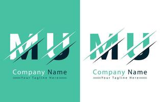 mu lettera logo vettore design modello elementi