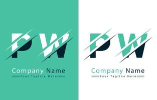 pw lettera logo vettore design concetto elementi