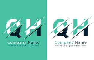 qh lettera logo vettore design concetto elementi