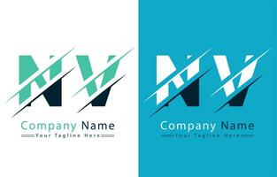 nv lettera logo design modello. vettore logo illustrazione