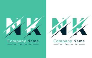 nk lettera logo design modello. vettore logo illustrazione