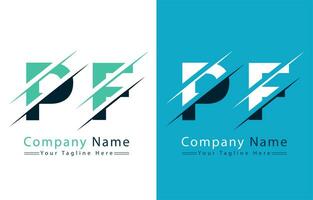 pf lettera logo design concetto. vettore logo illustrazione