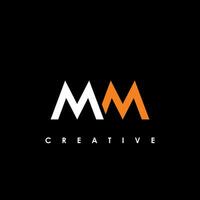 mm lettera iniziale logo design modello vettore illustrazione