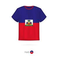 maglietta design con bandiera di Haiti vettore