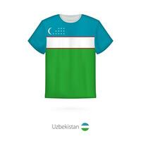 maglietta design con bandiera di Uzbekistan. vettore