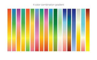 un' colorato impostato di diverso colori con il parole 4 colore pendenza impostato su esso. vettore