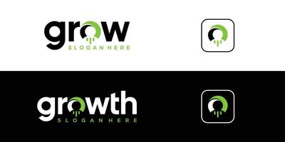 moderno crescita logo design marchio di parole grafico vettore illustrazione. simbolo, icona, creativo.
