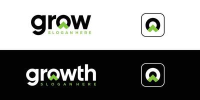 moderno crescita logo design marchio denominativo. astratto freccia forme logo design nel lettera o grafico vettore illustrazione. simbolo, icona, creativo.