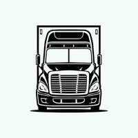 camion davanti Visualizza monocromatico silhouette vettore isaolato. migliore per autotrasporti relazionato industria