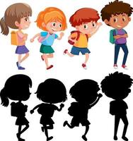 set di diversi personaggi dei cartoni animati per bambini vettore