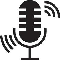 isolato microfono clipart grafico per podcast, registrazione studio, e vocale registrazione vettore