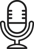 isolato microfono clipart grafico per podcast, registrazione studio, e vocale registrazione vettore