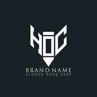 hoc lettera logo. hoc creativo monogramma iniziali lettera logo concetto. hoc unico moderno piatto astratto vettore lettera logo design.