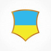 vettore di bandiera ucraina con cornice scudo