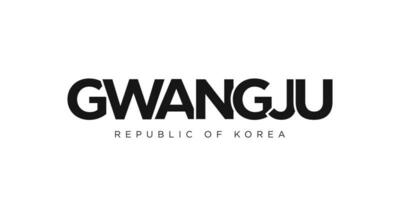 gwangju nel il Corea emblema. il design Caratteristiche un' geometrico stile, vettore illustrazione con grassetto tipografia nel un' moderno font. il grafico slogan scritta.