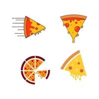 illustrazione del disegno dell'icona di vettore della pizza squisita