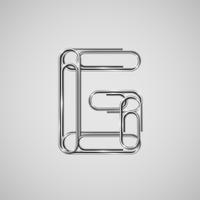 Paperclips collegati che formano un carattere, vettore