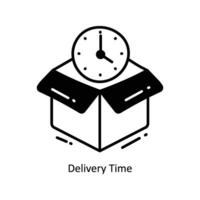 consegna tempo scarabocchio icona design illustrazione. la logistica e consegna simbolo su bianca sfondo eps 10 file vettore