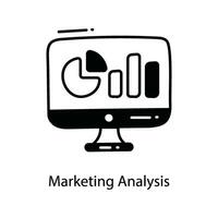 marketing analisi scarabocchio icona design illustrazione. marketing simbolo su bianca sfondo eps 10 file vettore