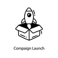 campagna lanciare scarabocchio icona design illustrazione. marketing simbolo su bianca sfondo eps 10 file vettore