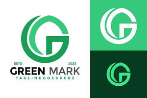 lettera g verde monogramma logo design vettore simbolo icona illustrazione