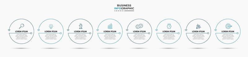 modello di progettazione infografica con icone e 8 opzioni o passaggi vettore