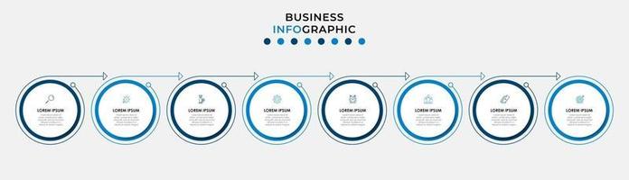 modello di progettazione infografica con icone e 8 opzioni o passaggi vettore