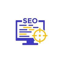 icona di targeting seo su bianco vettore