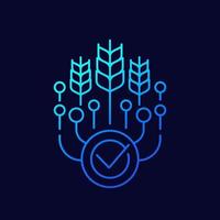 icona dell'agricoltura intelligente, design lineare vettore