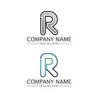 lettera r e rr font logo icona illustrazione vettoriale