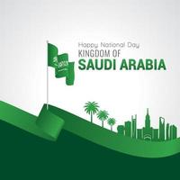 celebrazione della bandiera della festa nazionale dell'arabia saudita vettore