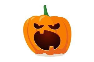 zucca spettrale jack o lantern con sorriso inquietante. felice Halloween vettore